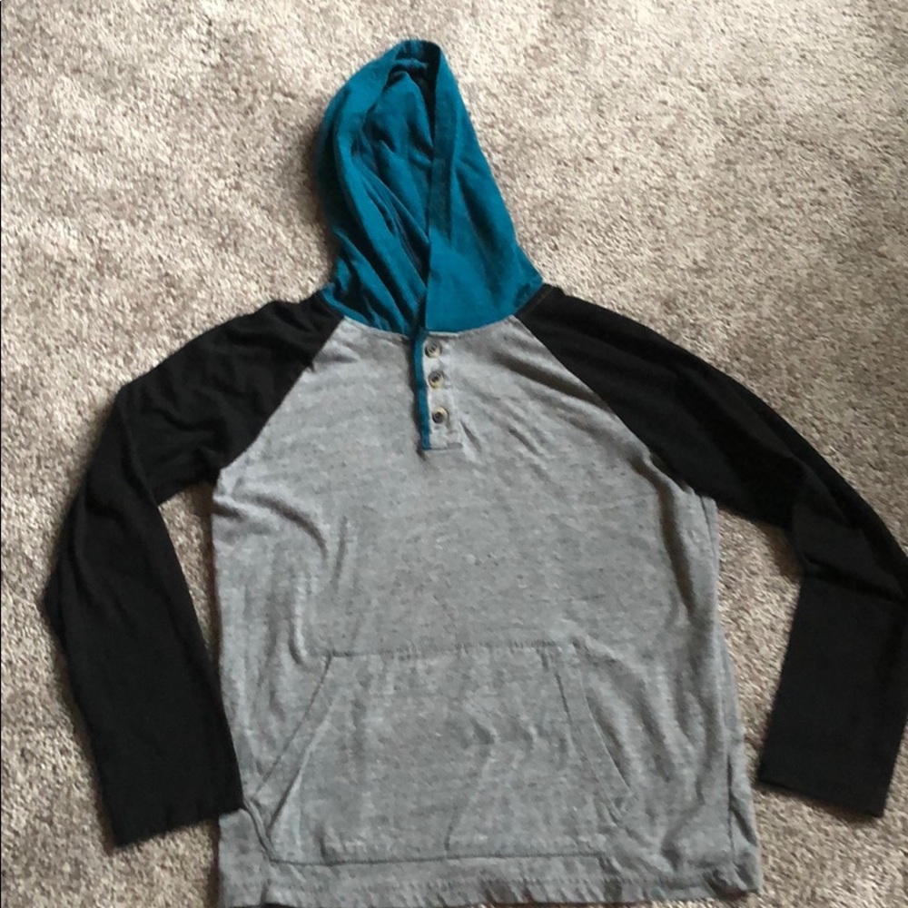 Boys long sleeve hooded Henley